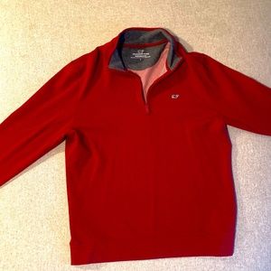 Vineyard Vine Men's Large Red Pullover Quarter-Zip Jacket